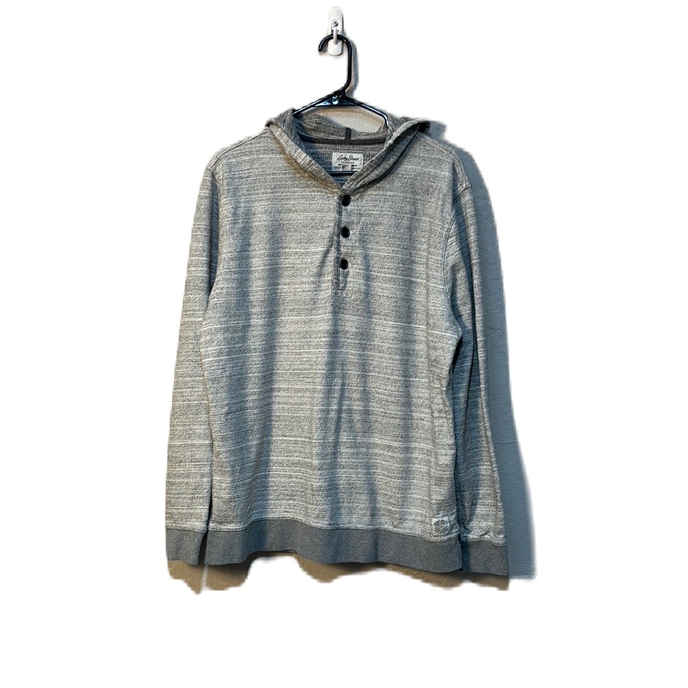 Lucky Brand Gray Knitwear Henley Hoodie Sweatshirt Size XL